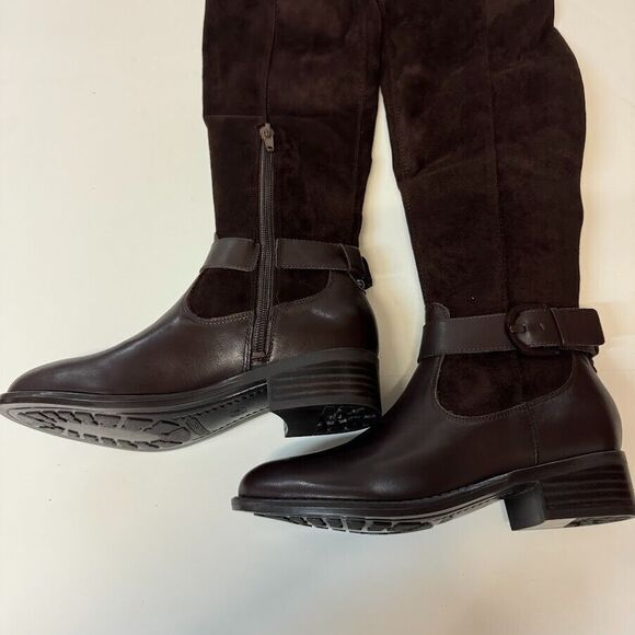 Nine West Womens 5 M Dark Brown Thigh High Riding Boots NIB ZB7 - Picture 6 of 7